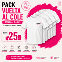 Pack Vuelta - Semanal Basic - 5 Camisetas Manga Corta