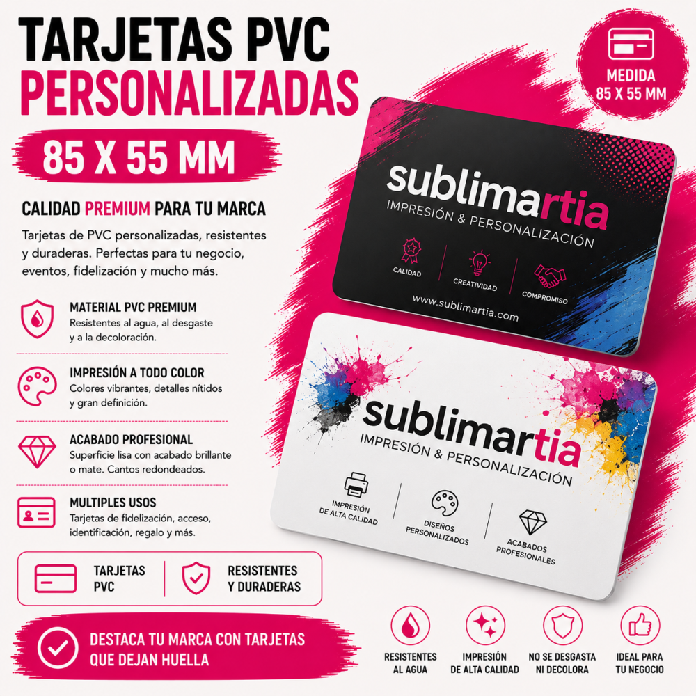 Tarjetas PVC - 85x55mm
